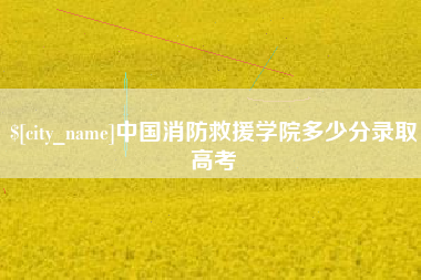 安康中国消防救援学院多少分录取高考