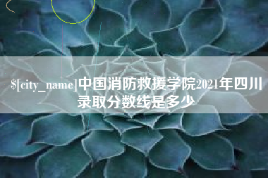 安康中国消防救援学院2021年四川录取分数线是多少