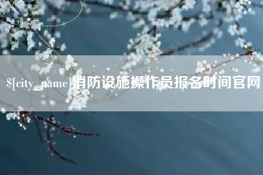 安康消防设施操作员报名时间官网