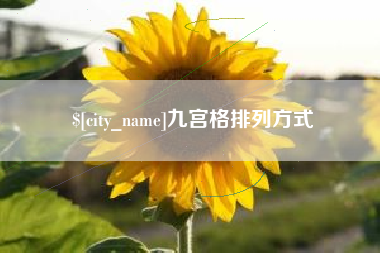 安康九宫格排列方式
