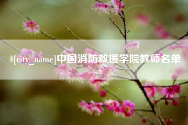 安康中国消防救援学院教师名单