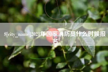 安康2021年国家消防员什么时候报名