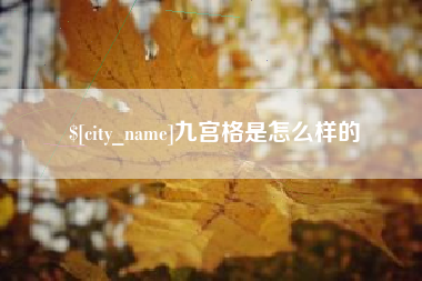 安康九宫格是怎么样的