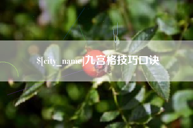 安康九宫格技巧口诀