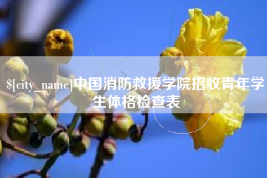 安康中国消防救援学院招收青年学生体格检查表